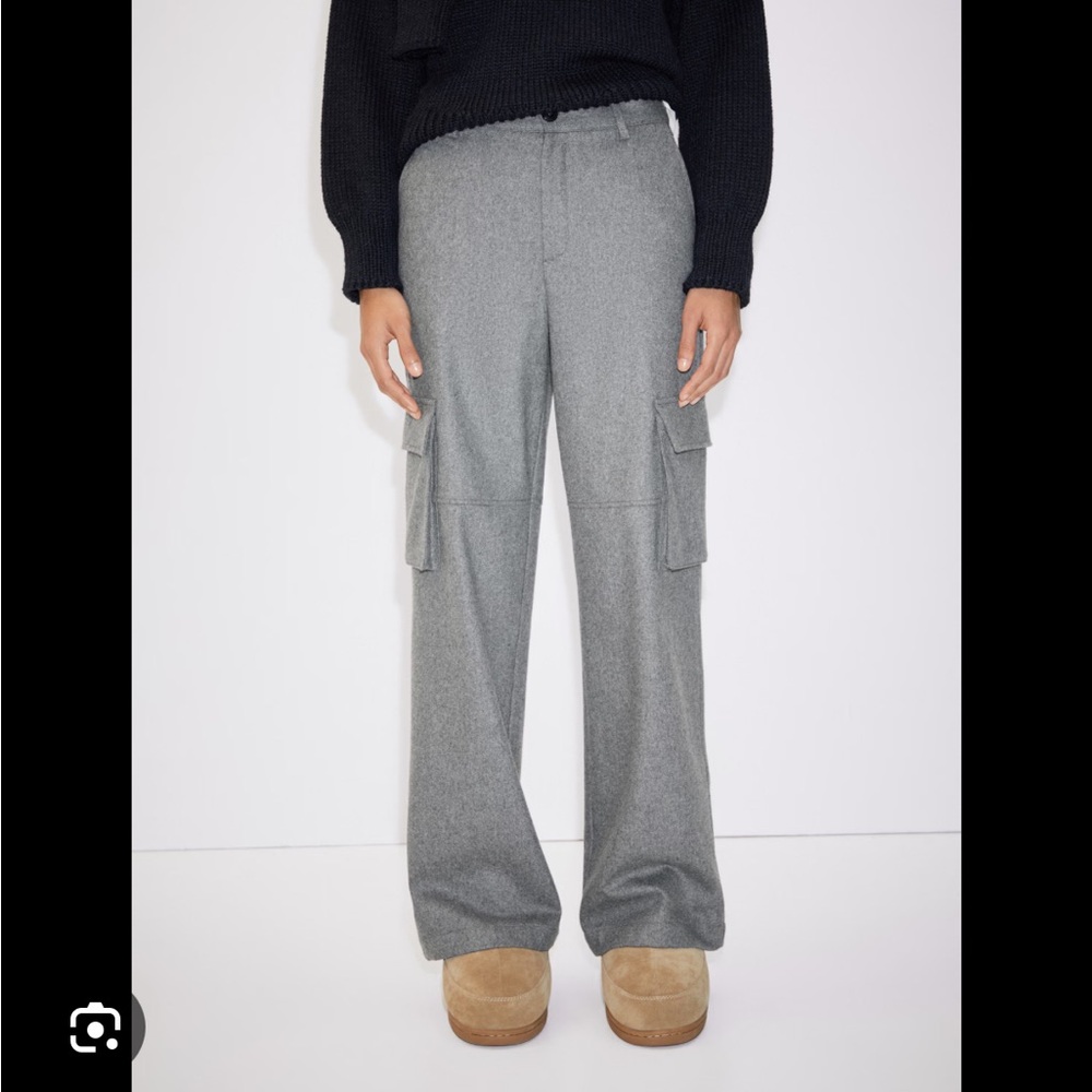 Mango Wool Blend Cargo Pants
